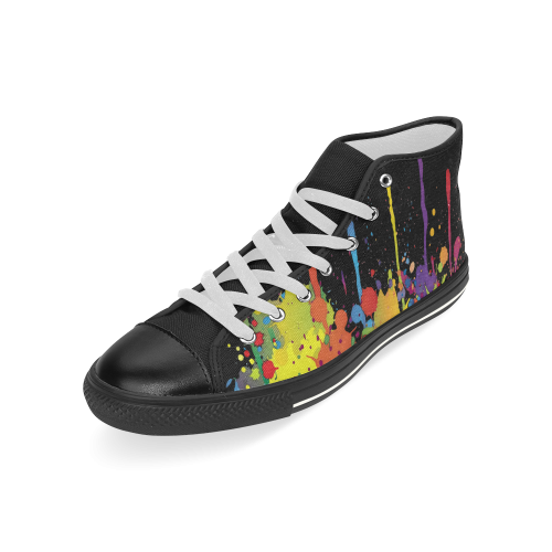 Crazy multicolored running SPLASHES Men’s Classic High Top Canvas Shoes (Model 017)