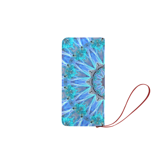 Sapphire Ice Flame, Cyan Blue Crystal Wheel Women's Clutch Wallet (Model 1637)