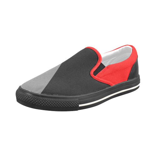 Only 3 Colors - black red grey Men's Slip-on Canvas Shoes (Model 019)