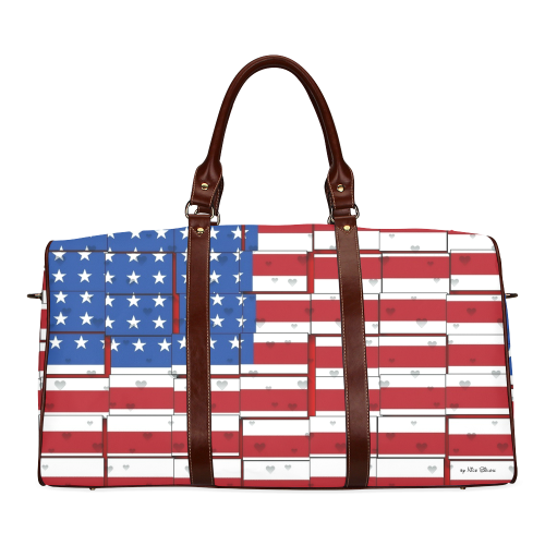 USA Pattern by Nico Bielow Waterproof Travel Bag/Small (Model 1639)