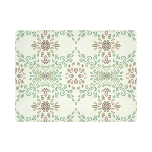 Green ornaments Cotton Linen Wall Tapestry 80"x 60"
