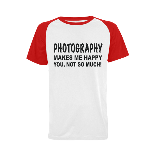 Photography makes me happy Men's Raglan T-shirt Big Size (USA Size) (Model T11)