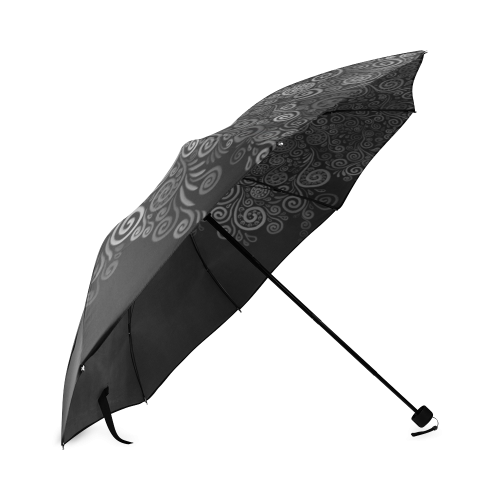 Black+White Rose Foldable Umbrella (Model U01)