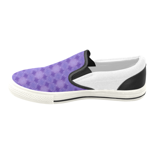 FLOWER OF LIFE stamp pattern purple violet Men's Unusual Slip-on Canvas Shoes (Model 019)