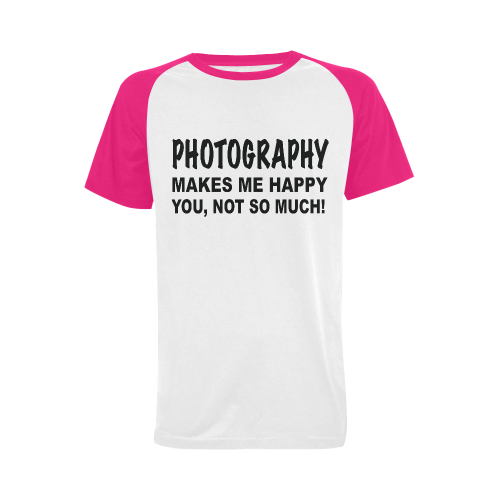 Photography makes me happy Men's Raglan T-shirt Big Size (USA Size) (Model T11)