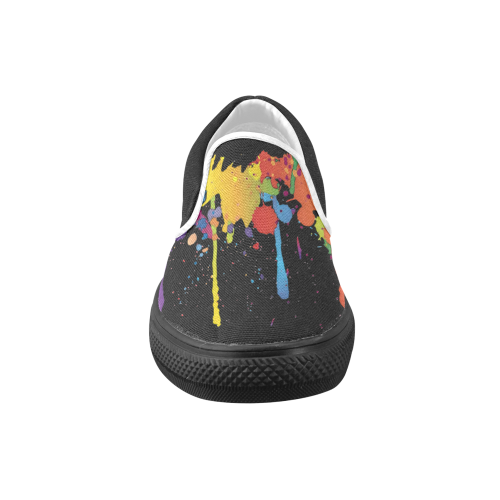 Crazy multicolored running SPLASHES Men's Unusual Slip-on Canvas Shoes (Model 019)