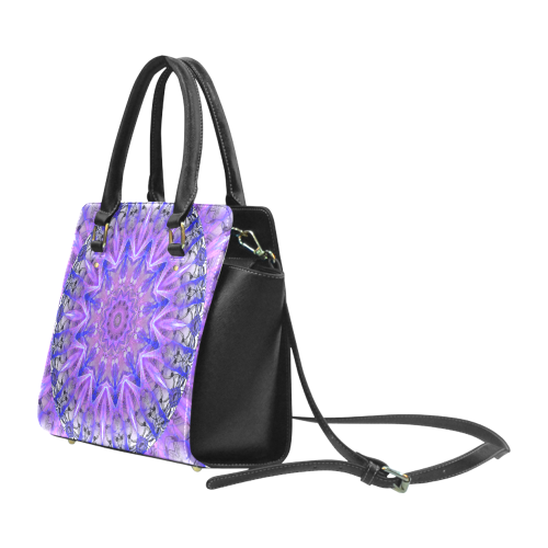 Abstract Plum Ice Crystal Palace Lattice Lace Classic Shoulder Handbag (Model 1653)