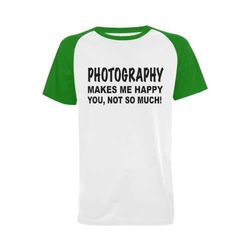 Photography makes me happy Men's Raglan T-shirt (USA Size) (Model T11)