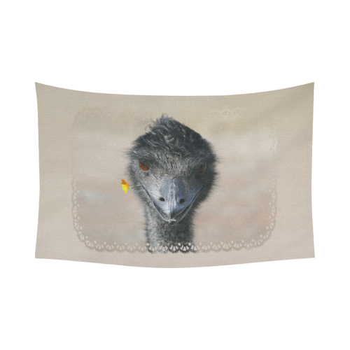 Happy Emu Cotton Linen Wall Tapestry 90"x 60"