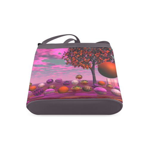 Bittersweet Opinion, Abstract Raspberry Maple Tree Crossbody Bags (Model 1613)