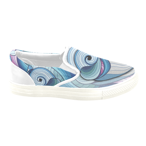 Astract baby dolphin Women's Unusual Slip-on Canvas Shoes (Model 019)