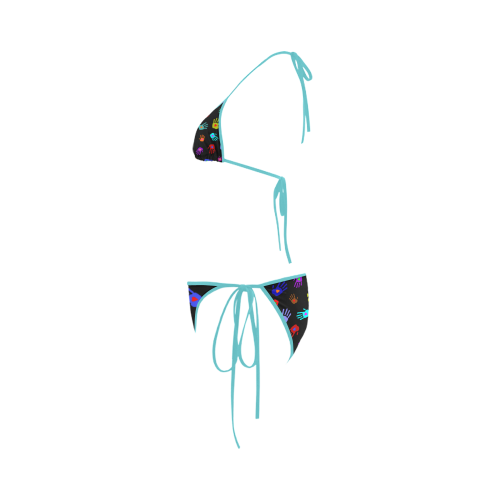 Multicolored HANDS with HEARTS love pattern Custom Bikini Swimsuit
