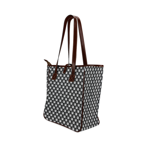 Interwoven Highlights - Black & Gray Classic Tote Bag (Model 1644)