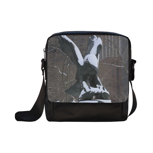 NYC Snowy Winter Eagle Statue Crossbody Nylon Bags (Model 1633)