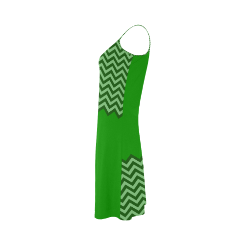 Chevron ZigZag black & white transparent Alcestis Slip Dress (Model D05)
