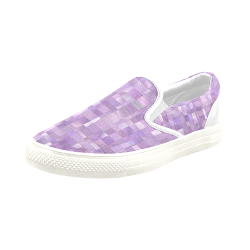 Purple Pearl Mosaic Men's Slip-on Canvas Shoes (Model 019)