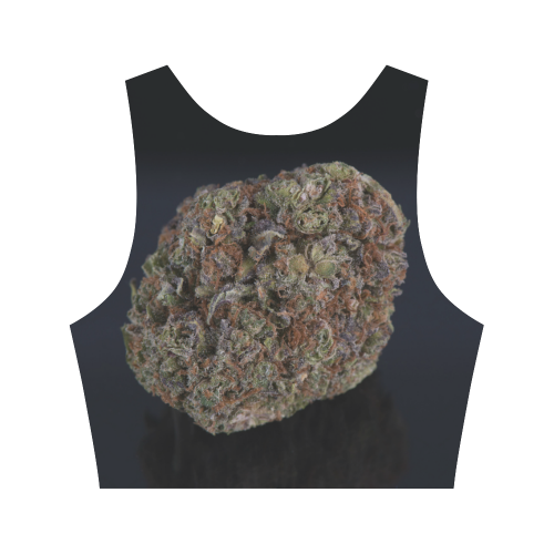 Medicinal Medical Marijuana on Black Women's Crop Top (Model T42)