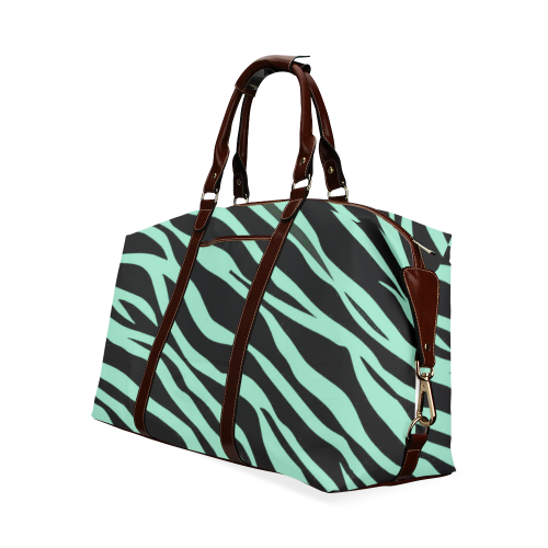 Mint Green Zebra Stripes Classic Travel Bag (Model 1643)