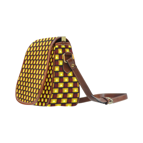 Interwoven Highlights - Yellow And Red Saddle Bag/Large (Model 1649)