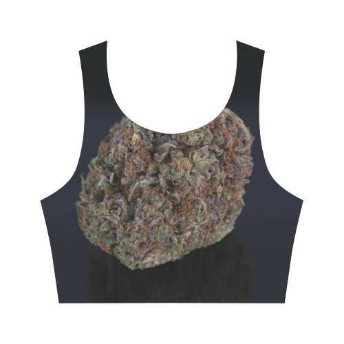 Medicinal Medical Marijuana on Black Women's Crop Top (Model T42)