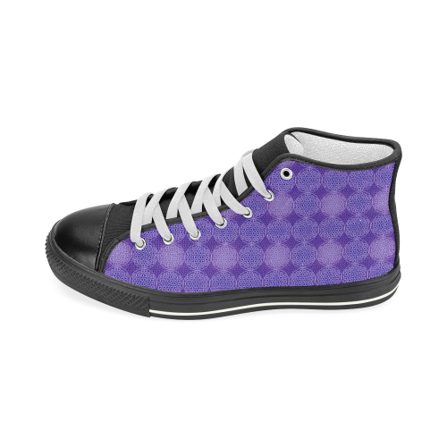 FLOWER OF LIFE stamp pattern purple violet Women's Classic High Top Canvas Shoes (Model 017)