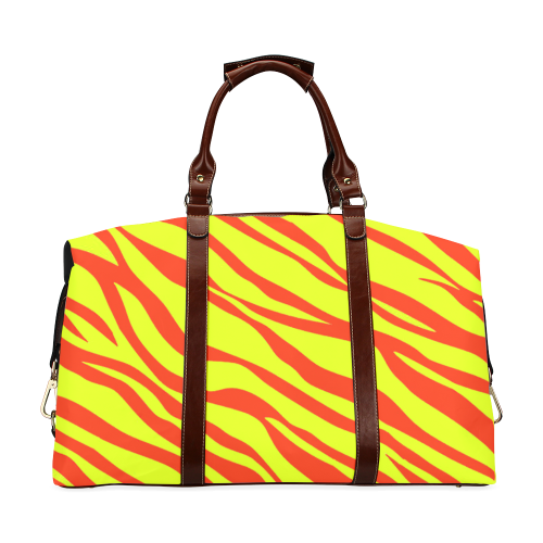 Cherry Red Sunshine Yellow Zebra Stripes Classic Travel Bag (Model 1643)