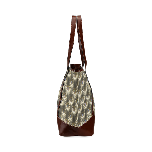 Golden Upholstery Leather-Look Tote Handbag (Model 1642)