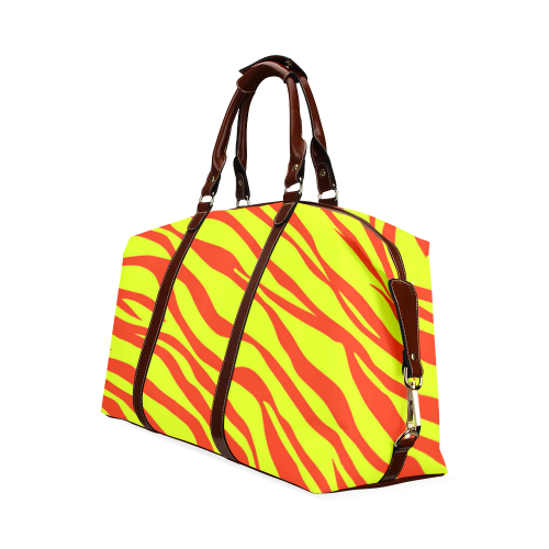 Cherry Red Sunshine Yellow Zebra Stripes Classic Travel Bag (Model 1643)