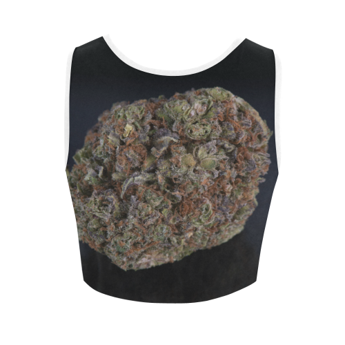 Medicinal Medical Marijuana on Black Women's Crop Top (Model T42)