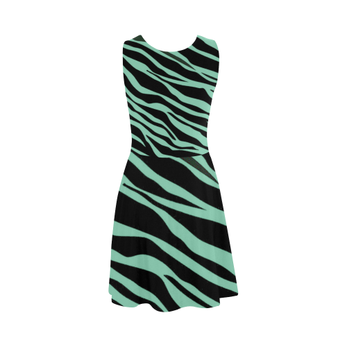 Mint Green Zebra Stripes Atalanta Sundress (Model D04)