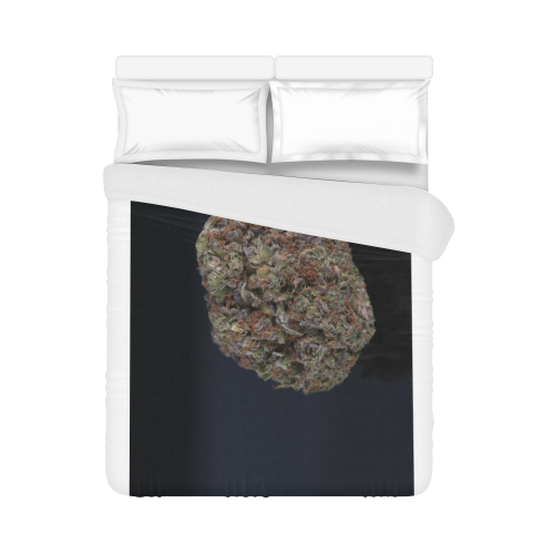 Medicinal Medical Marijuana on Black Duvet Cover 86"x70" ( All-over-print)