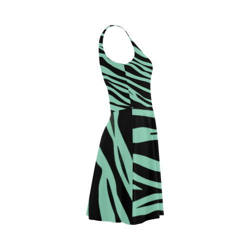 Mint Green Zebra Stripes Atalanta Sundress (Model D04)