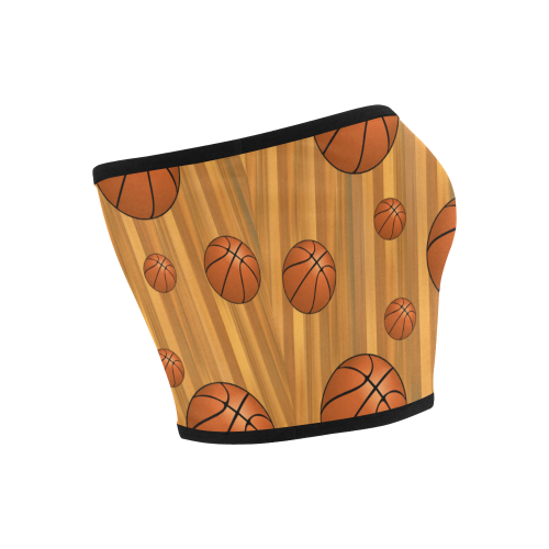 Basketballs with Wood Background Bandeau Top