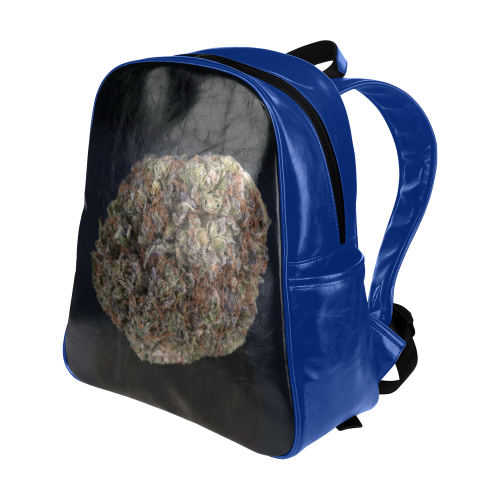 Medicinal Medical Marijuana on Black Multi-Pockets Backpack (Model 1636)