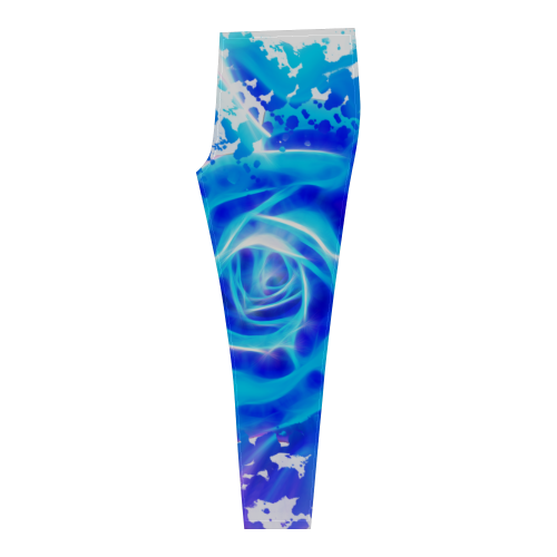 Blue rose fractal Cassandra Women's Leggings (Model L01)