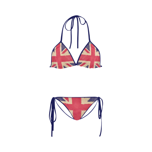 British UNION JACK flag grunge style Custom Bikini Swimsuit
