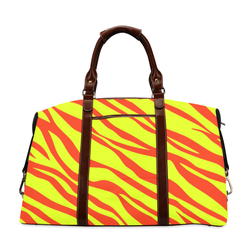 Cherry Red Sunshine Yellow Zebra Stripes Classic Travel Bag (Model 1643)