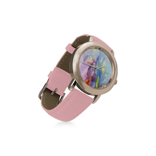 Mysical Abstract Women's Rose Gold Leather Strap Watch(Model 201)