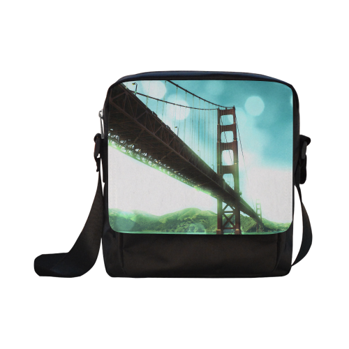 Green Bokeh Golden Gate Bridge Crossbody Nylon Bags (Model 1633)
