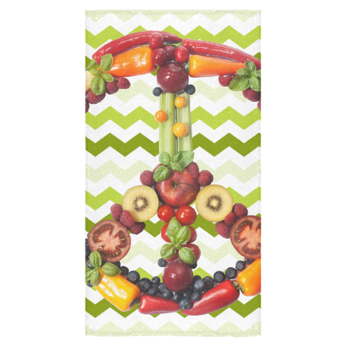 Peace Vegan Fruits Vegetables Symbol Bath Towel 30"x56"