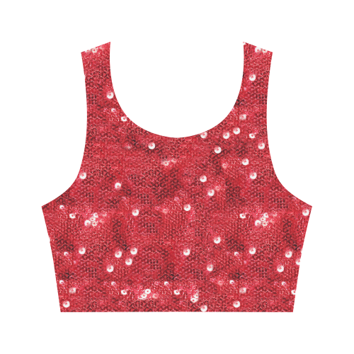 Sparkling Sequin-Like Pattern Women's Crop Top (Model T42)