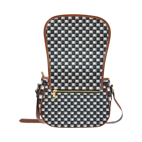 Interwoven Highlights - Black & Gray Saddle Bag/Small (Model 1649) Full Customization