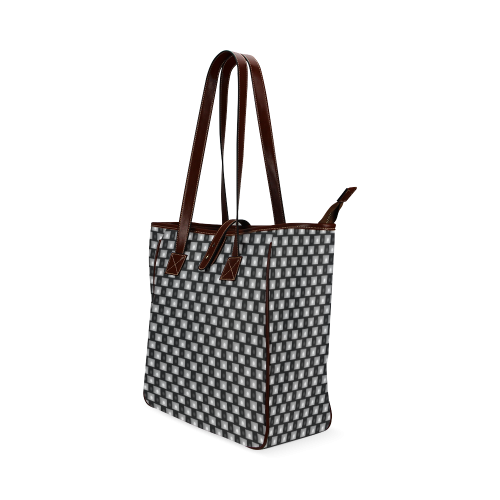 Interwoven Highlights - Black & Gray Classic Tote Bag (Model 1644)