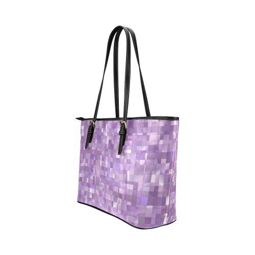 Purple Pearl Mosaic Leather Tote Bag/Large (Model 1651)