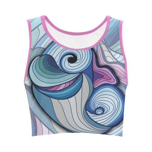 Astract dolphin fantasy Women's Crop Top (Model T42)