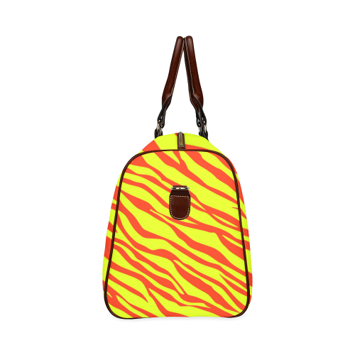 Cherry Red Sunshine Yellow Zebra Stripes Waterproof Travel Bag/Large (Model 1639)