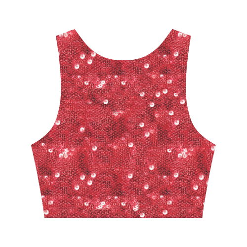 Sparkling Sequin-Like Pattern Women's Crop Top (Model T42)