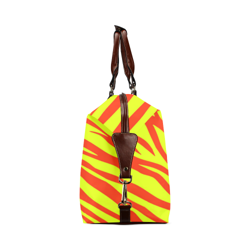 Cherry Red Sunshine Yellow Zebra Stripes Classic Travel Bag (Model 1643)