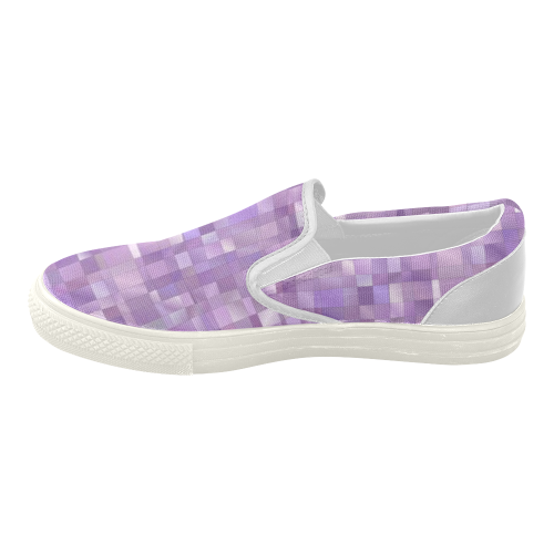 Purple Pearl, Mosaic Women's Slip-on Canvas Shoes (Model 019)