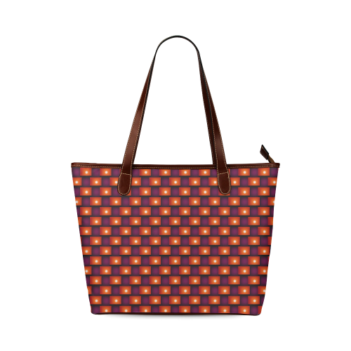 Interwoven Highlights - Red/Orange Shoulder Tote Bag (Model 1646)